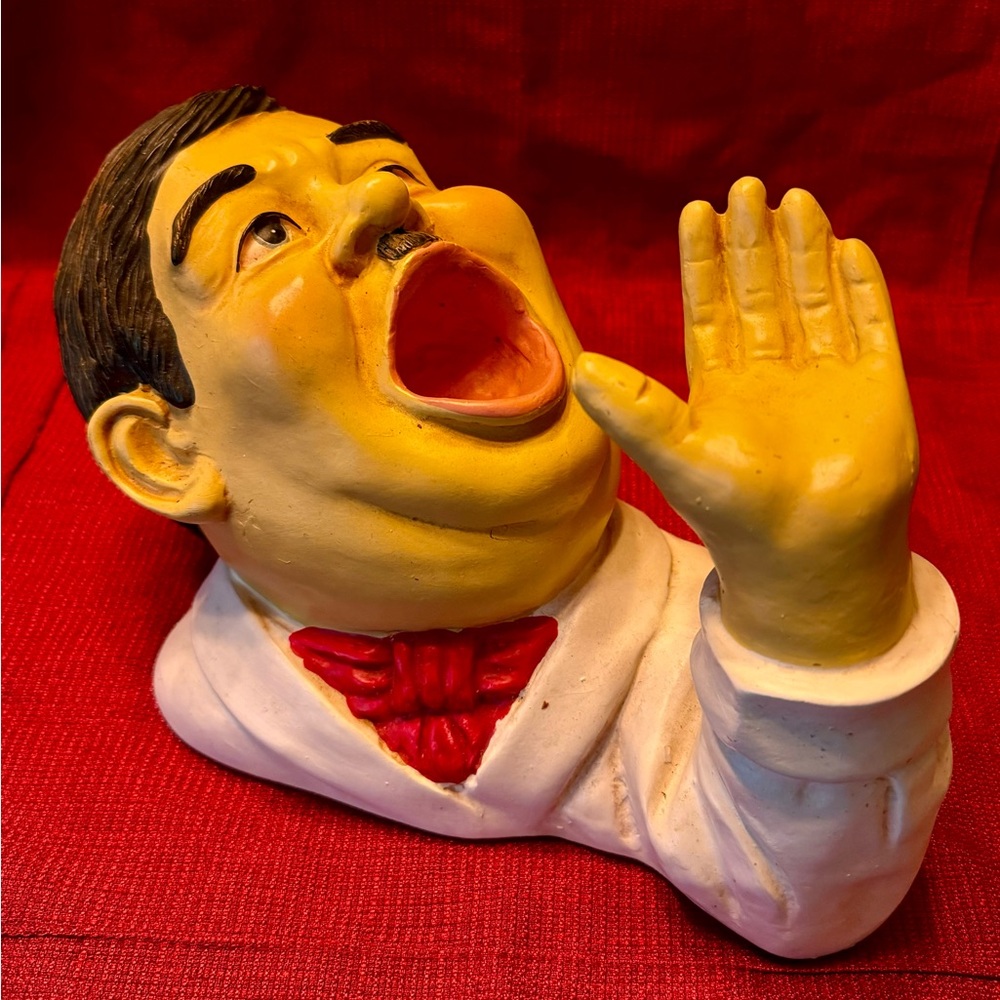 Vibrant Ceramic Shouting Man Sculpture